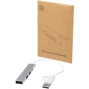 Hub USB-A et Type-C Alkaid à 4 ports en aluminium recyclé avec double entrée 6