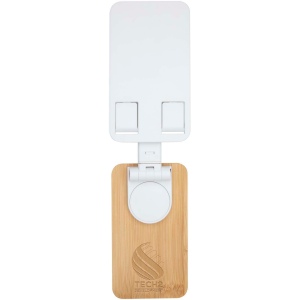 Support de téléphone de bureau Alfirk pliable en plastique recyclé avec détails en bambou 7