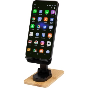 Support de téléphone de bureau Alfirk pliable en plastique recyclé avec détails en bambou