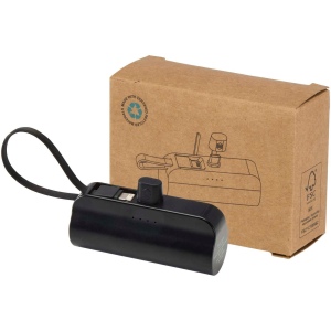 Batterie de secours Alnair Type-C de5 000 mAh et 10 W en plastique recyclé avec support de retournement intégré et câble 2 en 1 10
