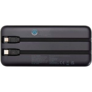 Batterie de secours Adhil de 10 000 mAh et 10 W en plastique recyclé avec 2 câbles intégrés 7
