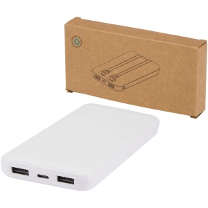 Batterie de secours Adhil de 10 000 mAh et 10 W en plastique recyclé avec 2 câbles intégrés 3