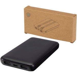 Batterie de secours Adhil de 10 000 mAh et 10 W en plastique recyclé avec 2 câbles intégrés 2