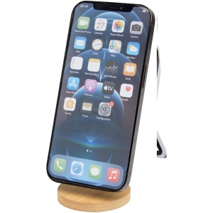 Support de téléphone Alcor magnétique et pliable en plastique recyclé avec détails en bambou 3