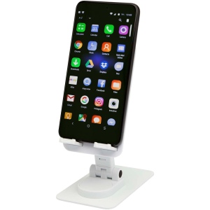 Support de téléphone Alhena pliable en plastique recyclé avec support de bureau en métal 3