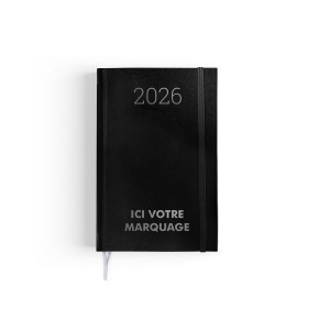 AGENDA DE CHANTIER 2026 - 90 x 140 mm - COUVERTURE BLEUE TRANSFERT A CHAUD - ELASTIQUE DE FERMETURE - CRAYON ET PORTE CRAYON 3
