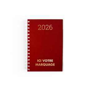 AGENDA CARRE 1 JOUR EMBOITE 2026 - 145 x 215 mm - COUVERTURE BLEUE TRANSFERT A CHAUD 7