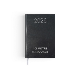 AGENDA CARRE 1 JOUR SPIRALE 2026 - 145 x 215 mm - COUVERTURE NOIRE TRANSFERT A CHAUD 2
