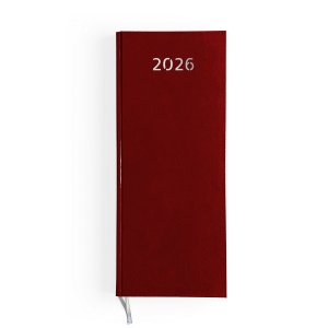 AGENDA DE CAISSE 2026 - DOS CARRE COUSU COLLE EMBOITE - 137 x 335 mm - COUVERTURE BORDEAUX - TRANSFERT A CHAUD 3