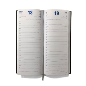 AGENDA DE CAISSE 2026 - 137X335MM - COUVERTURE CONTRECOLLEE QUADRI RECTO AVEC PELLICULAGE BRILLANT - DOS CARRE COUSU COLLE EMBOITE - 4 PAGES PERSONNALISEES EN DEBUT D'AGENDA 3