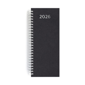 AGENDA DE CAISSE 2026 - DOS CARRE COUSU COLLE EMBOITE - 137 x 335 mm - COUVERTURE NOIRE - TRANSFERT A CHAUD 9