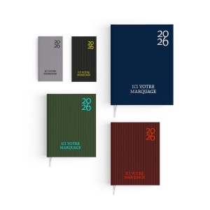 AGENDA EMBOITE HARMONIE 2026 - MINI 90 x 165 mm - COUVERTURE ACIER AVEC PELLICULAGE SOFT TOUCH - TRANSFERT A CHAUD