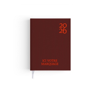 AGENDA EMBOITE HARMONIE 2026 - MINI 90 x 165 mm - COUVERTURE ACIER AVEC PELLICULAGE SOFT TOUCH - TRANSFERT A CHAUD - 2 PAGES (1 FEUILLE) QUADRI EN DEBUT D'AGENDA 10