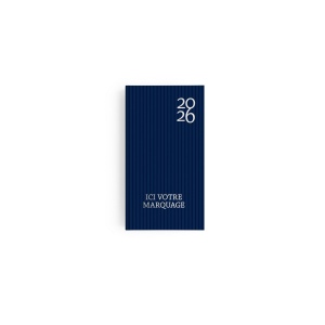 AGENDA EMBOITE HARMONIE 2026 - MINI 90 x 165 mm - COUVERTURE BLEUE NUIT AVEC PELLICULAGE SOFT TOUCH - TRANSFERT A CHAUD 12