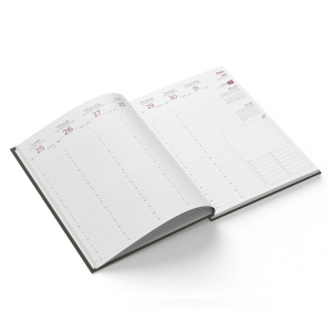 AGENDA EMBOITE NATUREL 2026 - MINI 90 x 165 mm - COUVERTURE BLEUE NUIT - TRANSFERT A CHAUD - 2 PAGES (1 FEUILLE) QUADRI EN DEBUT D'AGENDA 16