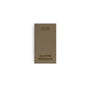 AGENDA EMBOITE NATUREL 2026 - MINI 90 x 165 mm - COUVERTURE BLEUE NUIT - TRANSFERT A CHAUD - 4 PAGES (2 FEUILLES) QUADRI EN DEBUT D'AGENDA 12