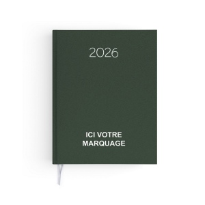 AGENDA EMBOITE NATUREL 2026 - MINI 90 x 165 mm - COUVERTURE BLEUE NUIT - TRANSFERT A CHAUD - 4 PAGES (2 FEUILLES) QUADRI EN DEBUT D'AGENDA 4