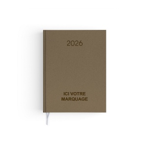 AGENDA EMBOITE NATUREL 2026 - MINI 90 x 165 mm - COUVERTURE BLEUE NUIT - TRANSFERT A CHAUD - 4 PAGES (2 FEUILLES) QUADRI EN DEBUT D'AGENDA 7