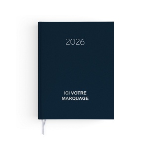 AGENDA EMBOITE NATUREL 2026 - MINI 90 x 165 mm - COUVERTURE CAFE - TRANSFERT A CHAUD - 2 PAGES (1 FEUILLE) QUADRI EN DEBUT D'AGENDA 2