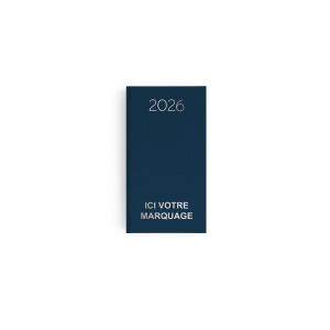 AGENDA EMBOITE NATUREL 2026 - MINI 90 x 165 mm - COUVERTURE CAFE - TRANSFERT A CHAUD - 2 PAGES (1 FEUILLE) QUADRI EN DEBUT D'AGENDA 11