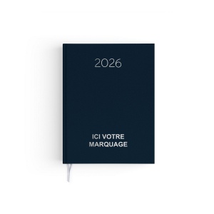 AGENDA EMBOITE NATUREL 2026 - MINI 90 x 165 mm - COUVERTURE CAFE - TRANSFERT A CHAUD - 2 PAGES (1 FEUILLE) QUADRI EN DEBUT D'AGENDA 6