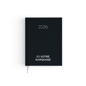 AGENDA EMBOITE NATUREL 2026 - MINI 90 x 165 mm - COUVERTURE CAFE - TRANSFERT A CHAUD - 2 PAGES (1 FEUILLE) QUADRI EN DEBUT D'AGENDA 9