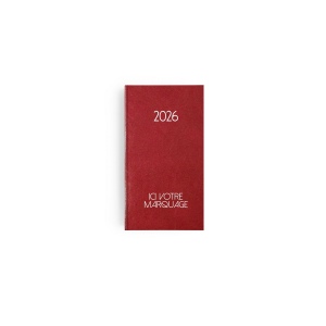 AGENDA EMBOITE PARIS 2026 - MINI 90 x 165 mm - COUVERTURE NOIRE - TRANSFERT A CHAUD - 2 PAGES (1 FEUILLE) QUADRI EN DEBUT D'AGENDA 11