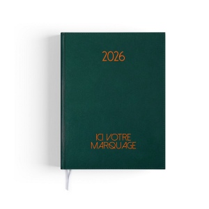 AGENDA EMBOITE PARIS 2026 - MINI 90 x 165 mm - COUVERTURE NOIRE - TRANSFERT A CHAUD - 4 PAGES (2 FEUILLES) QUADRI EN DEBUT D'AGENDA 4