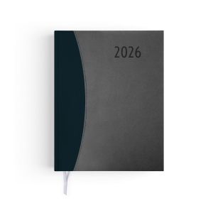 AGENDA EMBOITE PRESTIGE 2026 - MINI 90 x 165 mm - COUVERTURE INDIGO - THERMOVIRANT - 2 PAGES (1 FEUILLE) QUADRI EN DEBUT D'AGENDA 2