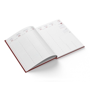 AGENDA EMBOITE PREMIUM 2026 - MINI 90 x 165 mm - COUVERTURE ANTHRACITE - THERMOVIRANT - 4 PAGES (2 FEUILLES) QUADRI EN DEBUT D'AGENDA 16