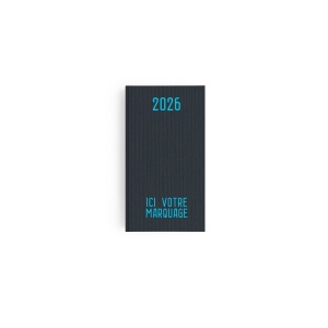 AGENDA EMBOITE TOILE 2026 - MINI 90 x 165 mm - COUVERTURE ARDOISE - TRANSFERT A CHAUD 13