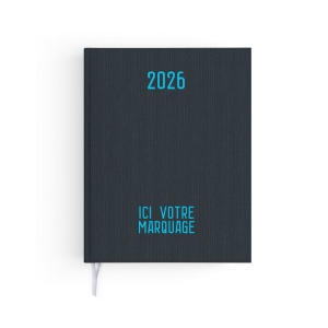 AGENDA EMBOITE TOILE 2026 - MINI 90 x 165 mm - COUVERTURE ARDOISE - TRANSFERT A CHAUD 4