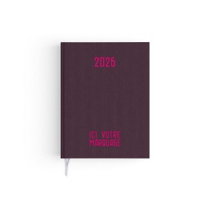 AGENDA EMBOITE TOILE 2026 - MINI 90 x 165 mm - COUVERTURE ARDOISE - TRANSFERT A CHAUD - 2 PAGES (1 FEUILLE) QUADRI EN DEBUT D'AGENDA 7