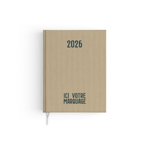 AGENDA EMBOITE TOILE 2026 - MINI 90 x 165 mm - COUVERTURE BEIGE - TRANSFERT A CHAUD 6