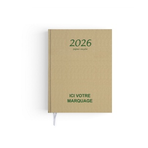 AGENDA EMBOITE KRAFT 2026 - SEMAINIER 210 x 270 mm - TRANSFERT A CHAUD 3