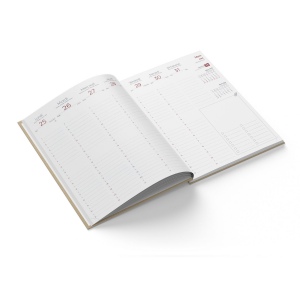AGENDA EMBOITE KRAFT 2026 - SEMAINIER 210 x 270 mm - TRANSFERT A CHAUD - 2 PAGES (1 FEUILLE) QUADRI EN DEBUT D'AGENDA 6