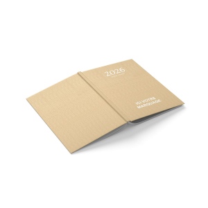 AGENDA EMBOITE KRAFT 2026 - SEMAINIER 210 x 270 mm - TRANSFERT A CHAUD - 4 PAGES (2 FEUILLES) QUADRI EN DEBUT D'AGENDA 5