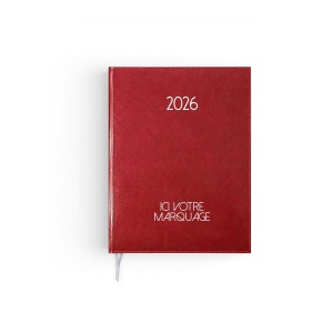AGENDA EMBOITE PARIS 2026 - SEMAINIER 210 x 270 mm - COUVERTURE VERTE - TRANSFERT A CHAUD - 2 PAGES (1 FEUILLE) QUADRI EN DEBUT D'AGENDA 7