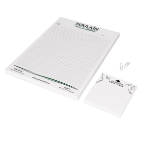 BLOC-NOTE ENCOLLE - MIDI 140 x 205 mm - 80 FEUILLES 80g OFFSET - IMPRESSION RECTO QUADRI 3