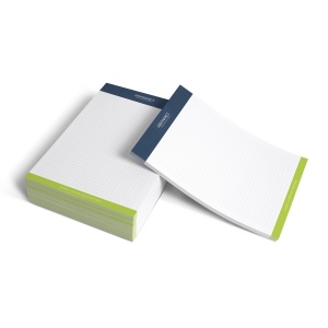 BLOC-NOTE ENCOLLE - MAXI 210 x 297 mm - 100 FEUILLES 80g OFFSET JAUNE PASTEL - IMPRESSION RECTO QUADRI 3