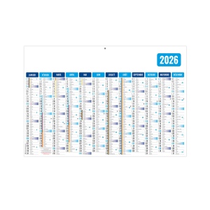 BASECO BLEU 2026 - STANDARD 550 x 345 mm - CC REMBORDE - SANS MARQUAGE I - 1 TROU EN TETE