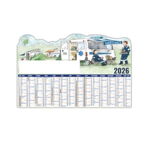 L AMBULANCIER 2026 - MAXI 650 x 405 mm - CC REMBORDE - DECOUPE - DOS VIERGE - SANS MARQUAGE - 1 TROU EN TETE
