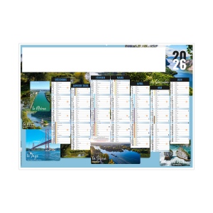 NATURE 2026 - MINI 270 x 208 mm - CC REMBORDE - MARQUAGE 1 COULEUR - DIFFERENT RECTO VERSO - 1 TROU EN TETE 2