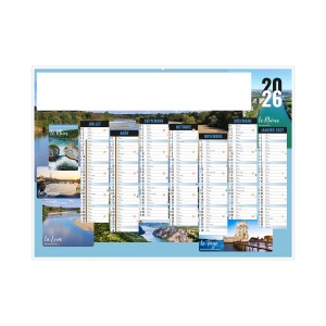NATURE 2026 - MINI 270 x 208 mm - CC REMBORDE - MARQUAGE 1 COULEUR - DIFFERENT RECTO VERSO - 1 TROU EN TETE 3