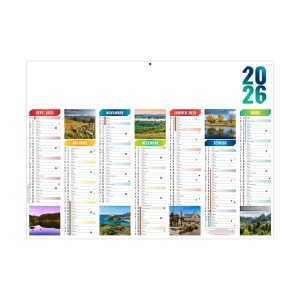 SCO-EMILIEN 2026 - MIDI 430 x 335 mm - CC REMBORDE - MARQUAGE 1 COULEUR - IDENTIQUE RECTO VERSO - 1 TROU EN TETE 2