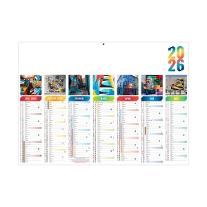FLORIAN 2026 - MIDI 430 x 335 mm - CC REMBORDE - MARQUAGE 1 COULEUR - DIFFERENT RECTO VERSO - 1 TROU EN TETE 2