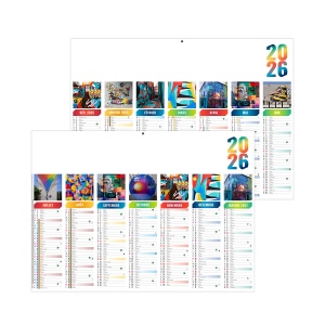 FLORIAN 2026 - MIDI 430 x 335 mm - CC REMBORDE - MARQUAGE 1 COULEUR - DIFFERENT RECTO VERSO - 1 TROU EN TETE