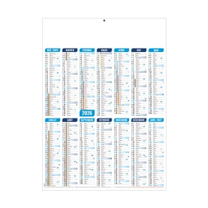 MARIANNE BLEU 2026 - MIDI 335 x 430 mm - CC REMBORDE - VERSO ECOGESTES - MARQUAGE 1 COULEUR - DIFFERENT RECTO VERSO