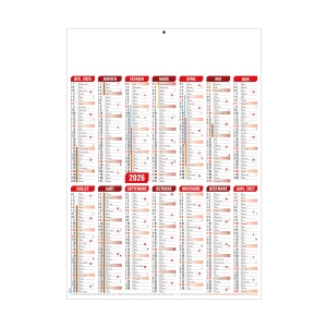 MARIANNE ROUGE 2026 - MIDI 335 x 430 mm - CC REMBORDE - VERSO ECOGESTES - MARQUAGE 1 COULEUR - DIFFERENT RECTO VERSO