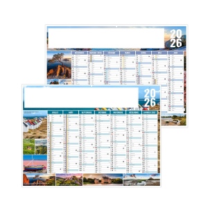 JULIEN 2026 - STANDARD 550 x 405 mm - CC REMBORDE - MARQUAGE 1 COULEUR - DIFFERENT RECTO VERSO - 1 TROU EN TETE